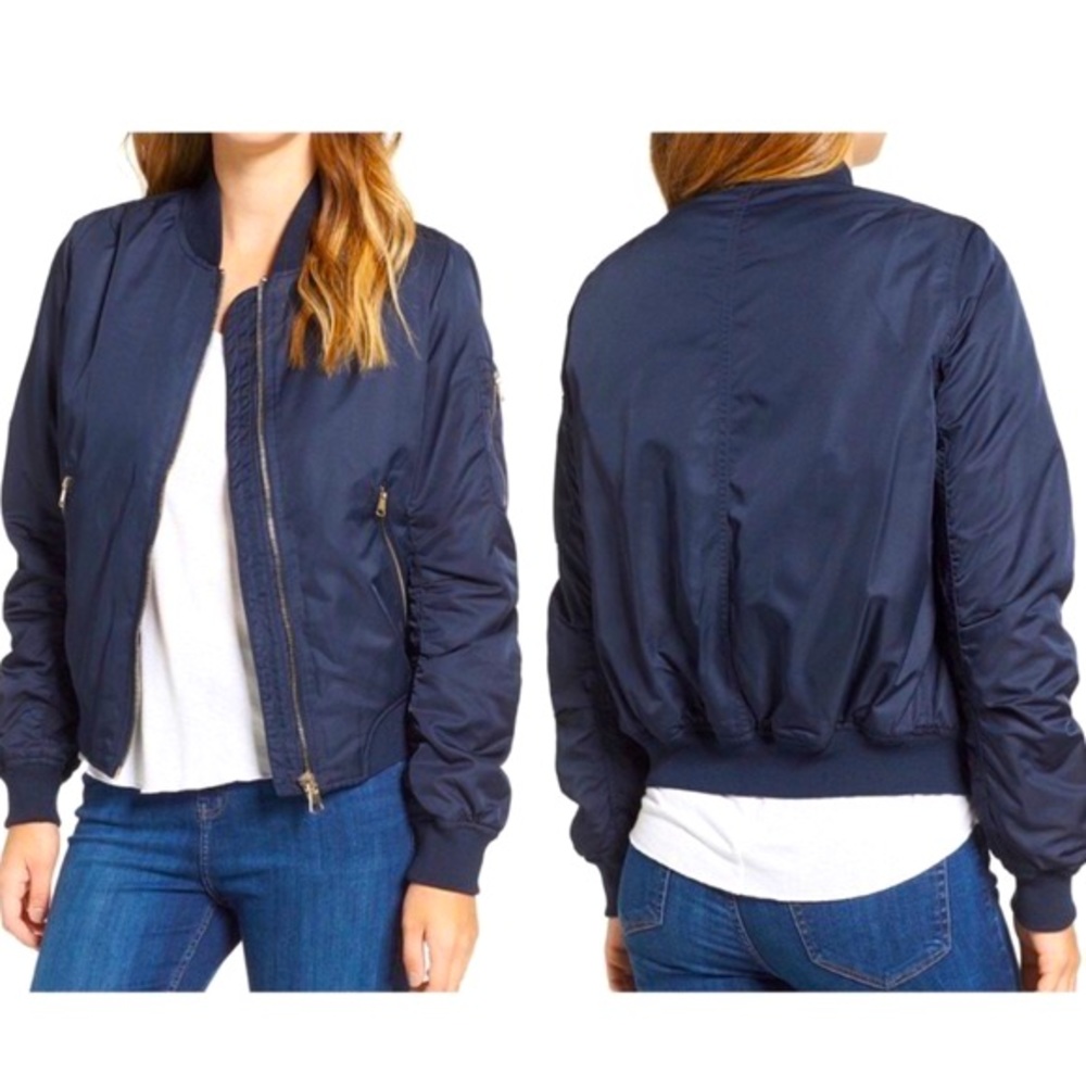 Navy Blue Bomber Jacket